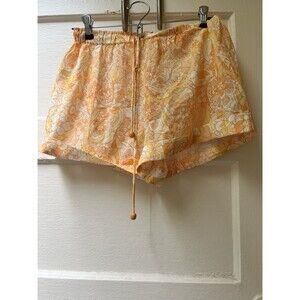 Tularosa Shorts S Orange Floral Paisley Boho Cotton Funky Boho Summer Beach Swim
